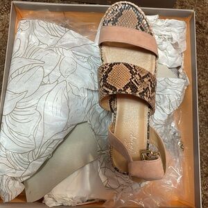 Snake skin wedge sandal